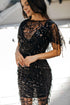 Black evening gown Short midi dress